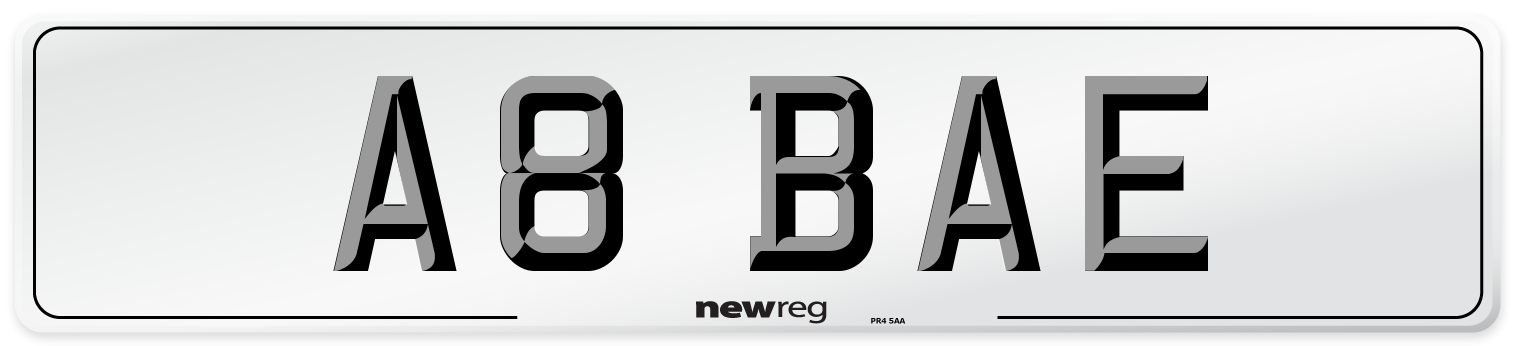 A8 BAE Number Plate from New Reg